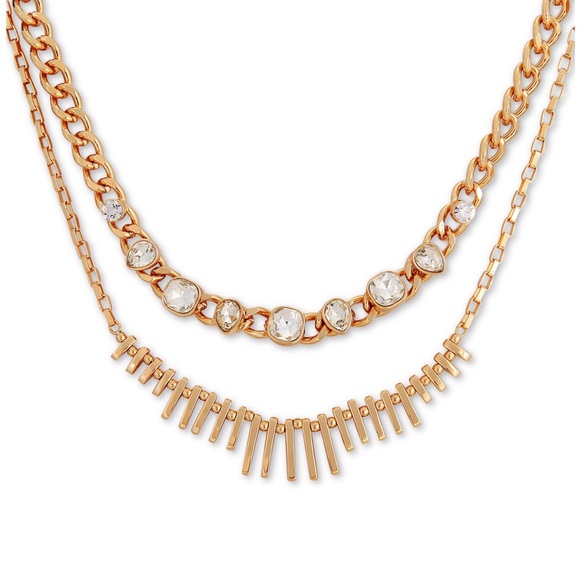New! GUESS Gold-Tone Spike Necklace - Picture 3 of 9